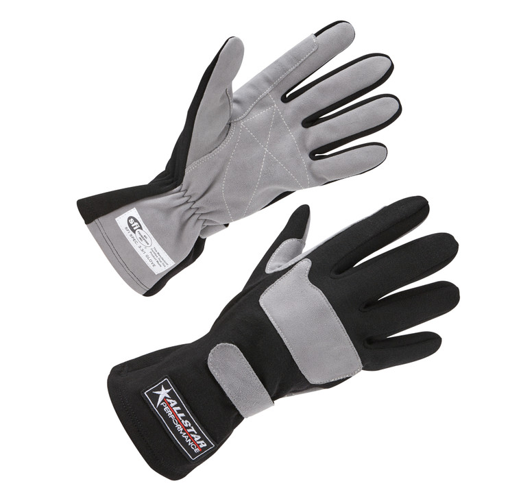 Allstar Performance Racing Gloves Sfi 3.3/1 S/L Black/Gray X-Large