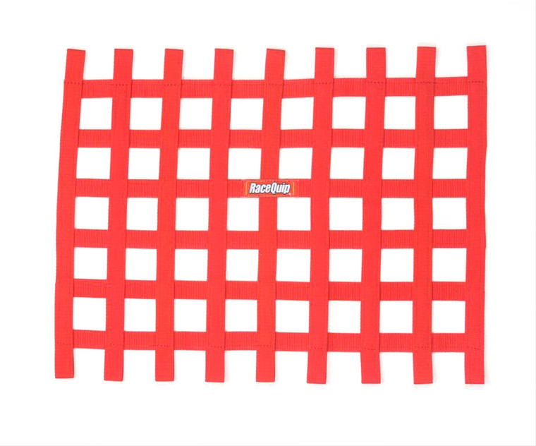 Racequip Ribbon Window Net Red Non-Sfi