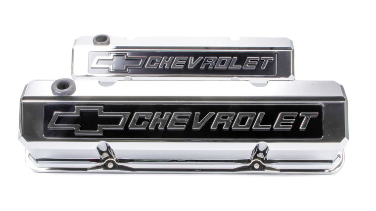 Proform Sbc Slant Edge Chrome V/C Tall Raised Logo