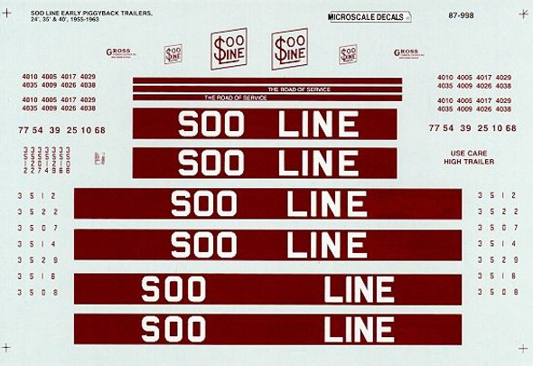 Decal, trailer "piggyback", 40', SOO, early