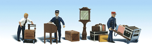Figure, worker, depot (x3) + luggage