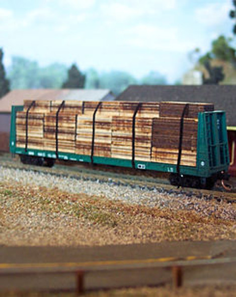 Load, lumber, for bulkhead flatcar