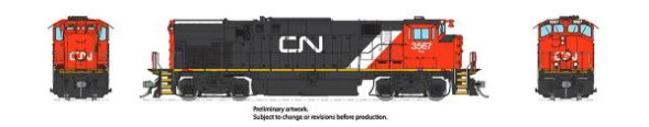 Locomotive, diesel, MLW M-420, CN #3567, stripe/noodle - DCC/sound