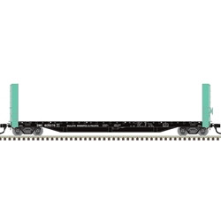 Flatcar, bulkhead, 51' 6", DW&P, green/black