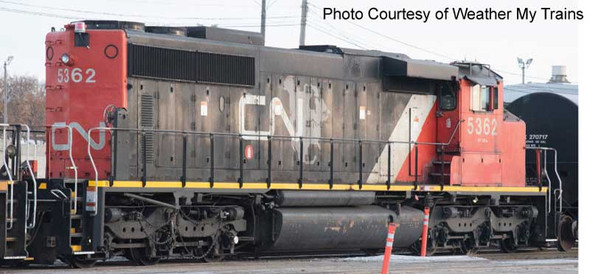 Locomotive, diesel, GMD SD40-2(W), CN #5362, stripe/map, strobe lights - DC