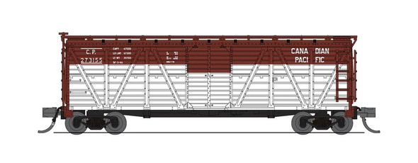 Stock car, wood, 40', CP, boxcar red/white - mule sounds