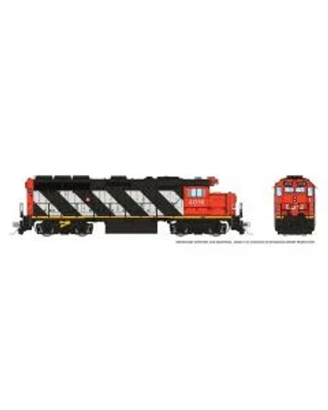 Locomotive, diesel, GMD GP40, CN #4013, stripes - DC