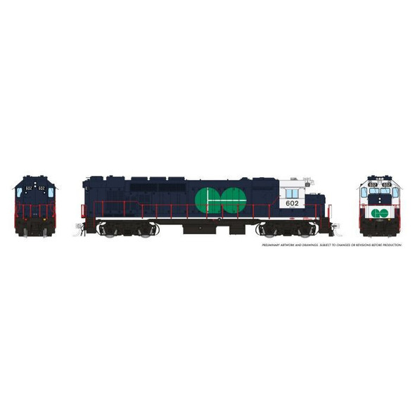 Locomotive, diesel, GMD GP40TC, GO #9805, blue scheme  - DCC/sound