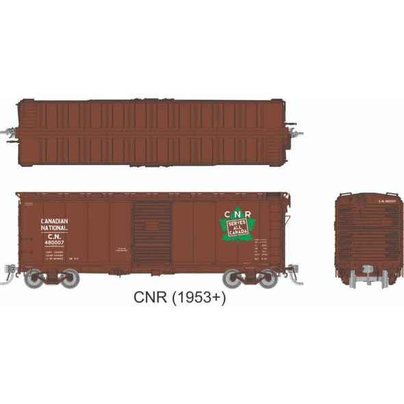 Boxcar, 40', 1937 AAR, CN, green leaf
