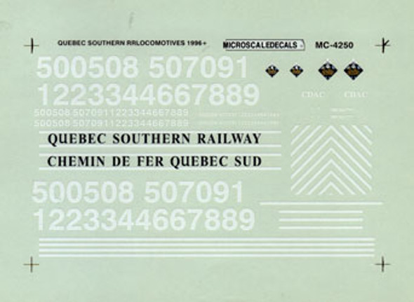 Decal, locomotive, Quebec Southern Railway, 1996+