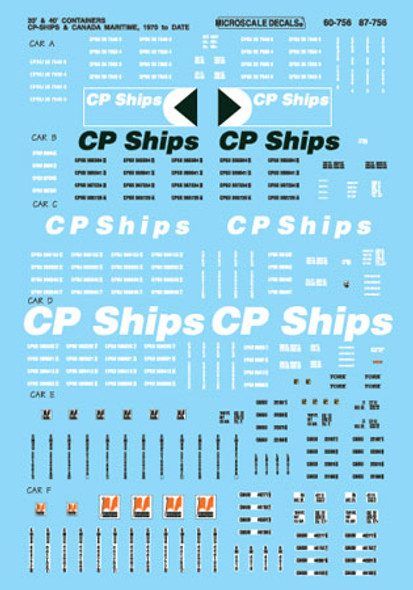 Decal, container, 20'/40', CP Ships