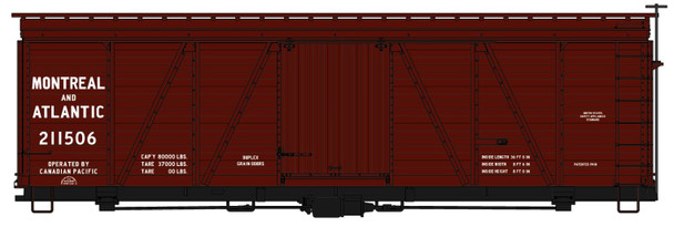 Boxcar kit, 36', wood, Fowler, Montreal & Atlantic, white let'g