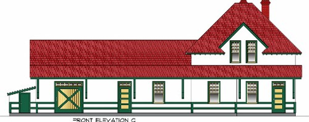Station kit, 3rd Class, stucco siding, enlarged freight room, CN