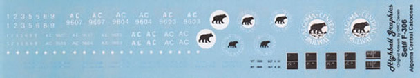 Decal, caboose, AC, CN red-orange, bear