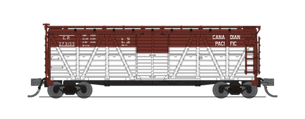 Stock car, wood, 40', CP, boxcar red/white (x2)