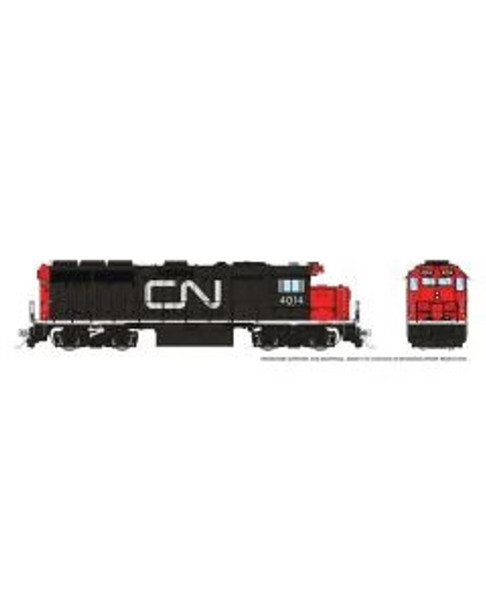 Locomotive, diesel, GMD GP40, CN #4015, noodle - DC