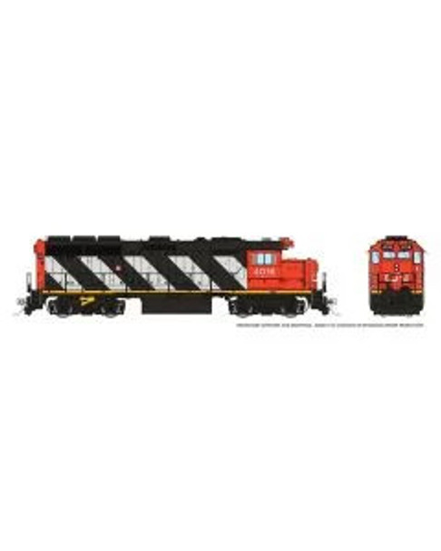 Locomotive, diesel, GMD GP40, CN #4016, stripes - DCC/sound