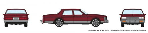 Automobile, sedan, Chevrolet Caprice, dark red, 1977+