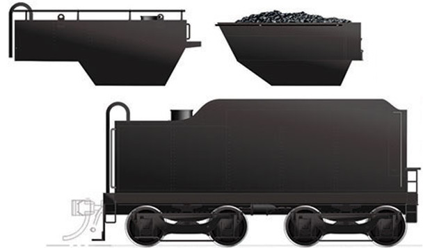 Tender, steam locomotive, CN H-6 style, painted, unlettered