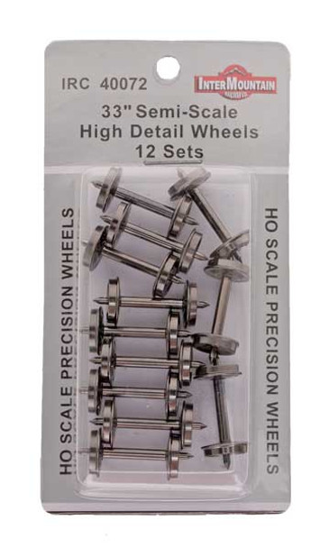 Wheelset, high detail, brass, 33" (Code 88) (x12)