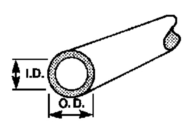 Tube, round, butyrate, 3/16" o/dia. x 15" long (x10)