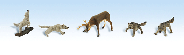 Figure, wolf (x4) + buck