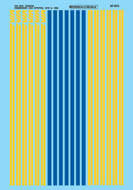 Decal, passenger car stripes, VIA