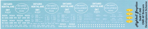 Decal, boxcar, 40', ONT, Development Road