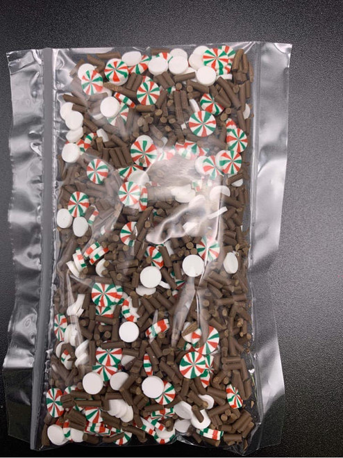 choc sprinkles, white round sprinkles, with red,green peppermint choc sprinkles, white round sprinkles, with red,green peppermint