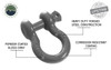 Recovery Shackle 3/4 Inch 4.75 Ton Gray Universal Overland Vehicle Systems