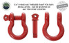 Recovery Shackle 3/4 Inch 4.75 Ton Steel Gloss Red Overland Vehicle Systems