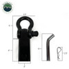 Receiver Mount Recovery Shackle 3/4 Inch 4.75 Ton With Dual Hole Black Universal Overland Vehicle Systems