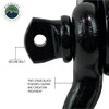 Receiver Mount Recovery Shackle 3/4 Inch 4.75 Ton With Dual Hole Black Universal Overland Vehicle Systems