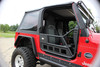 Jeep TJ Front Tube Doors 97-06 Wrangler TJ Black Textured Powdercoat Steel Fishbone Offroad