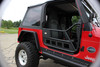 Jeep TJ Front Tube Doors 97-06 Wrangler TJ Black Textured Powdercoat Steel Fishbone Offroad