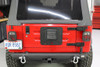Jeep TJ Tailgate Plate 97-06 Wrangler TJ Black Textured Powercoat Aluminum BackSide Series Fishbone Offroad