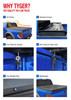 T3 Soft Tri-Fold Tonneau Cover For 07-13 Silverado/Sierra 1500 07-14 2500 HD 3500 HD Fleetside 8 Ft Bed Tyger Auto