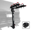 Deluxe 4-bike Carrier Rack For both 1-1/4 Inch and 2 Hitch Receiver With Hitch Pin Lock and Cable Lock Soft Cushion Protector Tyger Auto