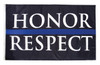 Rothco Honor & Respect Thin Blue Line Flag - 3' X 5'