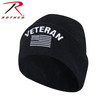 Rothco Veteran With US Flag Fine Knit Watch Cap - Black