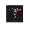 Rothco Caduceus Medical Symbol American Flag Patch with Hook Back