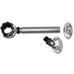 Rupp Threaded Antenna Support w/6" Flat Mount, Oval 4-Way Base & 1.5" Collar, made by Rupp Marine - PAK-0006 Rupp Threaded Antenna Support w/6" Flat Mount, Oval 4-Way Base & 1.5" Collar, made by Rupp Marine - PAK-0006