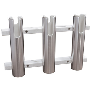 TACO Aluminum/Poly 3-Rod Rack Holder, made by TACO Marine - F31-3103BXZ-1 TACO Aluminum/Poly 3-Rod Rack Holder, made by TACO Marine - F31-3103BXZ-1