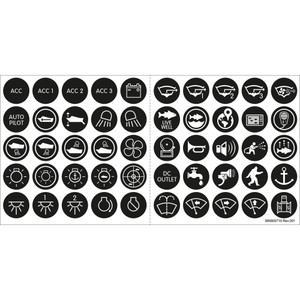 Blue Sea 4230 Push Button Switch Label Kit, made by Blue Sea Systems - 4230 Blue Sea 4230 Push Button Switch Label Kit, made by Blue Sea Systems - 4230