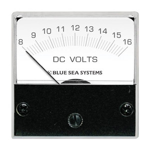 Blue Sea 8028 DC Analog Micro Voltmeter - 2" Face, 8-16 Volts DC, made by Blue Sea Systems - 8028 Blue Sea 8028 DC Analog Micro Voltmeter - 2" Face, 8-16 Volts DC, made by Blue Sea Systems - 8028