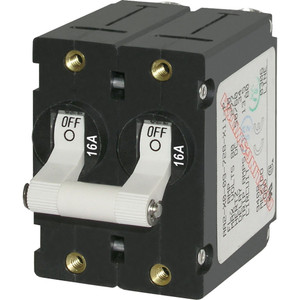 Blue Sea 7294 A-Series Double Pole Toggle - 16A - White, made by Blue Sea Systems - 7294 Blue Sea 7294 A-Series Double Pole Toggle - 16A - White, made by Blue Sea Systems - 7294