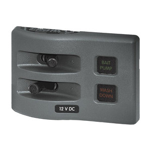 Blue Sea 4302 WeatherDeck Water Resistant Fuse Panel - 2 Position - Grey, made by Blue Sea Systems - 4302 Blue Sea 4302 WeatherDeck Water Resistant Fuse Panel - 2 Position - Grey, made by Blue Sea Systems - 4302