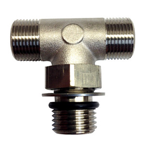 Uflex Boss Style T-Fitting - Nickel - ORB 6 to 3/8" COMP, made by Uflex USA - 71955T Uflex Boss Style T-Fitting - Nickel - ORB 6 to 3/8" COMP, made by Uflex USA - 71955T