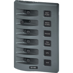 Blue Sea 4307 WeatherDeck® 12V DC Waterproof Switch Panel - 6 Position, made by Blue Sea Systems - 4307 Blue Sea 4307 WeatherDeck® 12V DC Waterproof Switch Panel - 6 Position, made by Blue Sea Systems - 4307