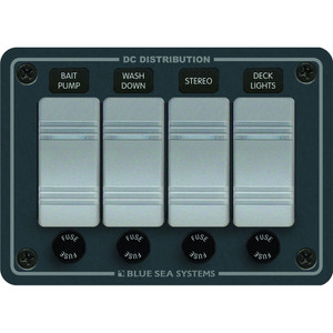 Blue Sea 8262 Waterproof Panel 4 Position - Slate Grey, made by Blue Sea Systems - 8262 Blue Sea 8262 Waterproof Panel 4 Position - Slate Grey, made by Blue Sea Systems - 8262